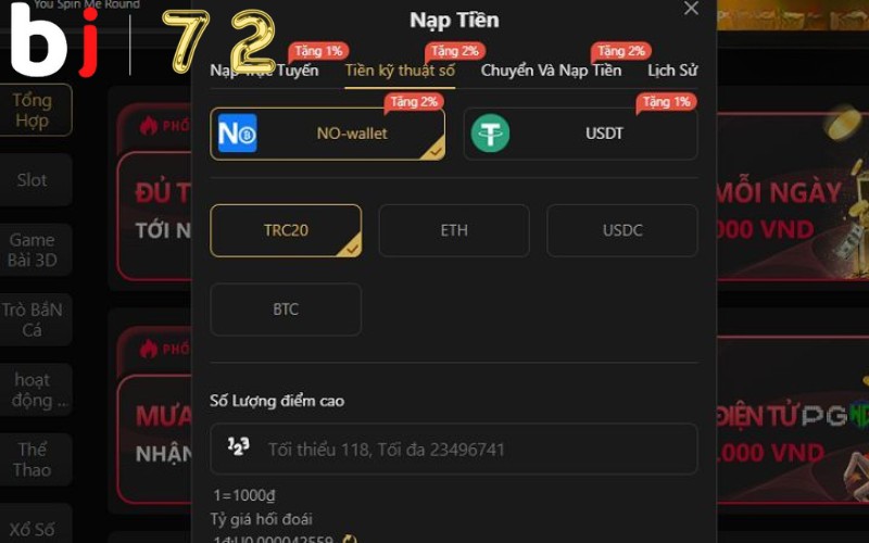 Hướng dẫn nạp tiền